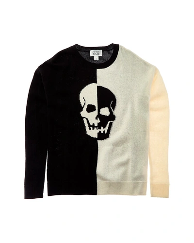 Autumn Cashmere Kids'  Colorblocked Skull Wool & Cashmere-blend Sweater In Gold