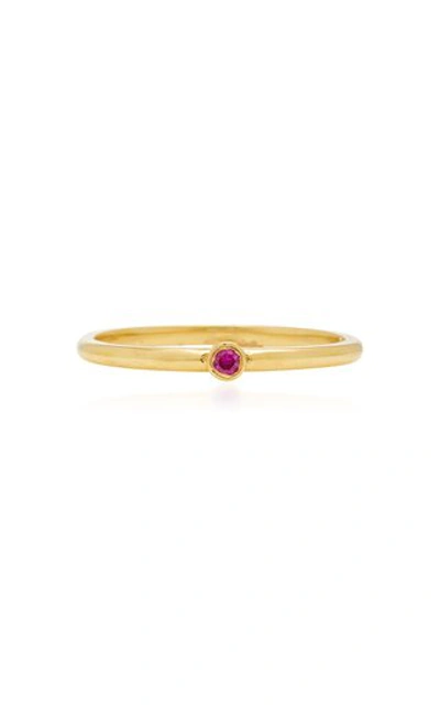 Octavia Elizabeth 18k Gold Ruby Ring In Red