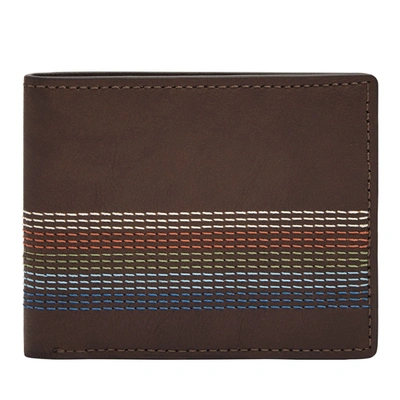 Fossil Men's Cillian Leather Traveler In Brown