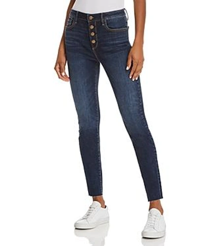 Aqua Button Fly Skinny Jeans In Dark Wash - 100% Exclusive
