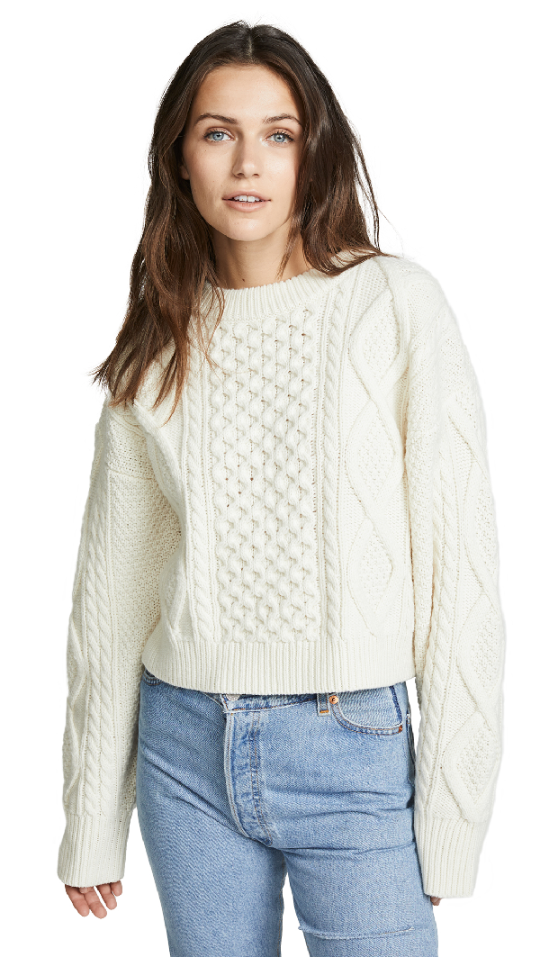 cropped aran jumper