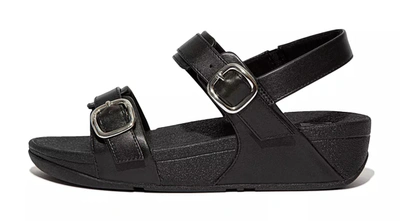 Fitflop Women's Lulu Adjustable Leather Sandal In Black