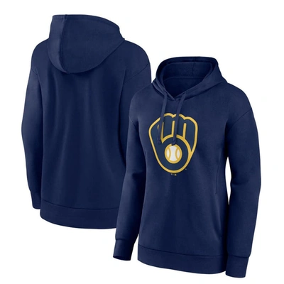 Fanatics Branded Navy Milwaukee Brewers Logo Pullover Hoodie