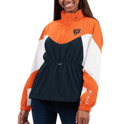 G-iii 4her By Carl Banks Women's Orange/navy Denver Broncos Tie Breaker Lightweight Quarter-zip Jacket In Orange,navy