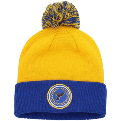 Adidas Originals Adidas Gold St. Louis Blues Laurel Cuffed Knit Hat With Pom