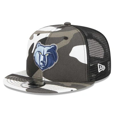 New Era Camo Memphis Grizzlies Snow Camo Meshback 9fifty Snapback Hat In Gray