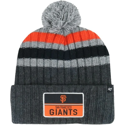 47 ' Gray San Francisco Giants Stack Cuffed Knit Hat With Pom