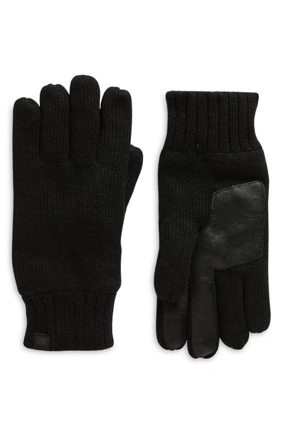 Ugg Fleece Lined Knit Gloves In Black