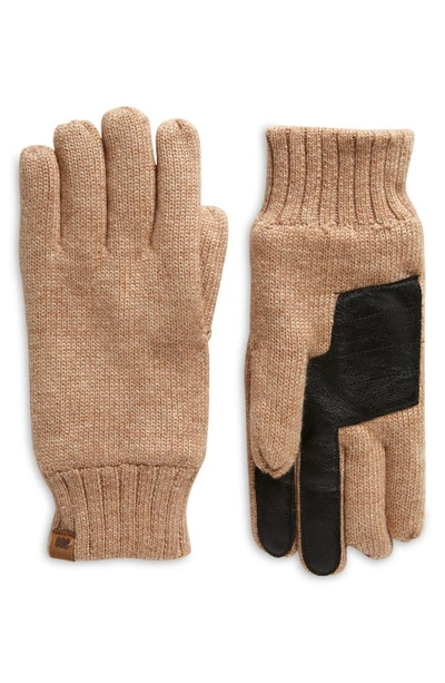 Ugg Fleece Lined Knit Gloves In Camel
