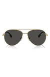 Burberry 58mm Pilot Sunglasses In Light Gold Black