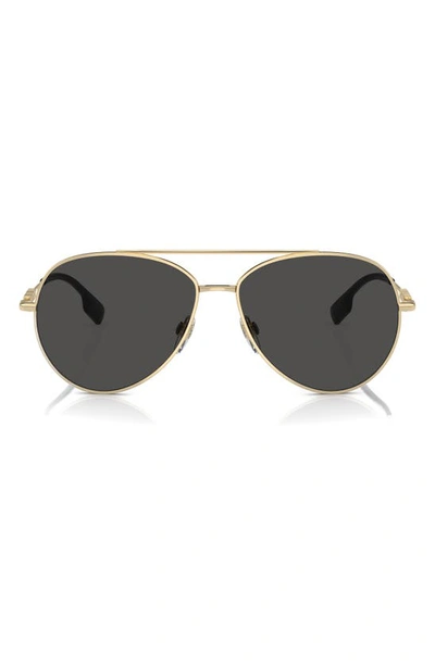 Burberry 58mm Pilot Sunglasses In Light Gold Black