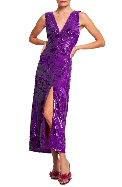 Ciebon Penny Sleeveless Sequin Cocktail Dress In Purple