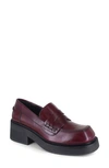 Ziginy Geraldine Platform Penny Loafer In Wine Leather