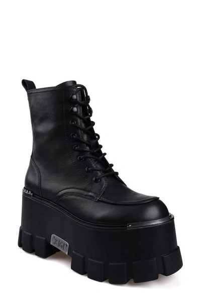 Ziginy Jossi Platform Bootie In Black Leather