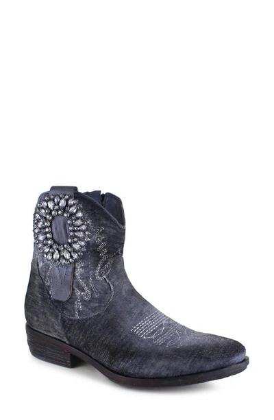 Ziginy Edith Water Resistant Velvet Western Boot In Grey Velvet