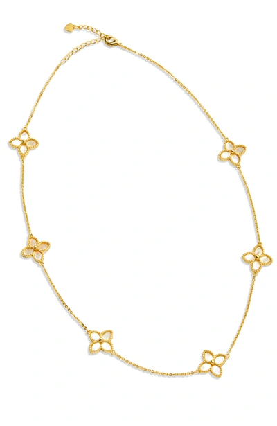 Savvy Cie Jewels 18k Gold Vermeil Mop Flower Choker In Yellow