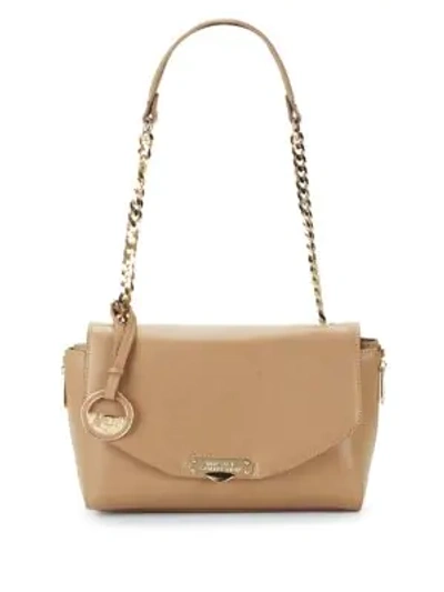 Versace Leather Shoulder Bag In Taupe