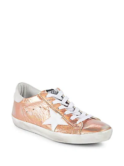 Golden Goose Superstar Leather Sneakers In Rose Gold