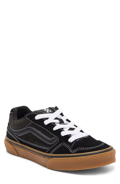 Vans Kids' Caldrone Low Top Sneaker In Suede Mesh Black/ Gum