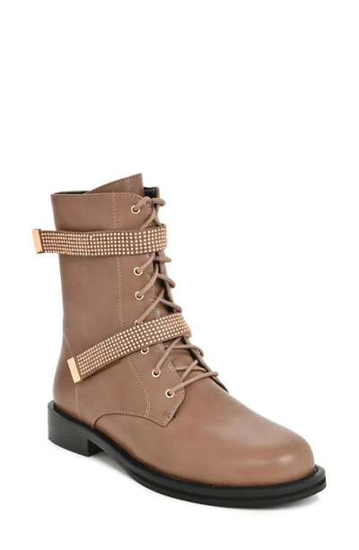 Ninety Union Buffalo Rhinestone Strap Boot In Taupe