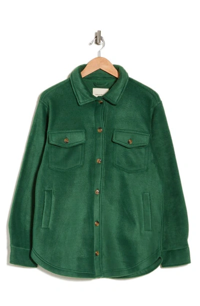 Thread & Supply Polar Fleece Shacket In Eden