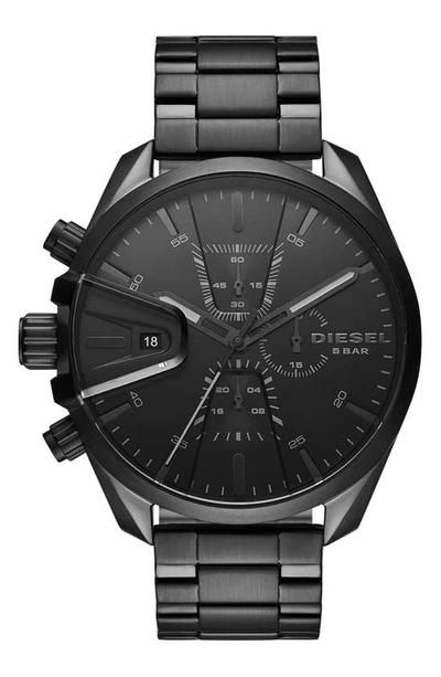 Diesel Ms9 Bracelet Chronograph Watch, 48mm In Black