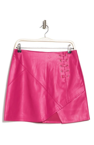 Bcbgeneration Faux Leather Miniskirt In Pink Peacock