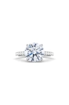 Hautecarat 18k White Gold Round Cut Diamond Engagement Ring In 3.00 Ctw 18k White Gold