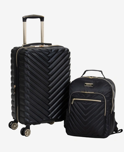 Kenneth Cole 2-pc. Bundle 20-inch Carry On Madison Square Travel Suitcase & Chelsea 15-inch Laptop Travel Backpac In Black