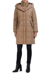 Cole Haan Signature Taffeta Quilted Puffer Coat With Bib In Sand
