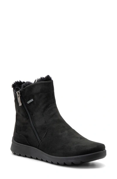 Ara Tracy Faux Fur Lined Waterproof Bootie In Black