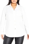 City Chic Sabine Shirt In Ivory