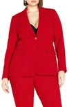 City Chic Kara Blazer In Sexy Red