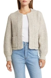 Wit & Wisdom Marled Blouson Sleeve Cardigan In Heather Mocha