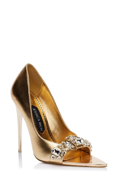 Jessica Rich Diamond Stiletto Sandal In Gold