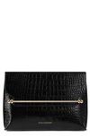 Strathberry Multrees Leather Chain Wallet In Black/ Vanilla