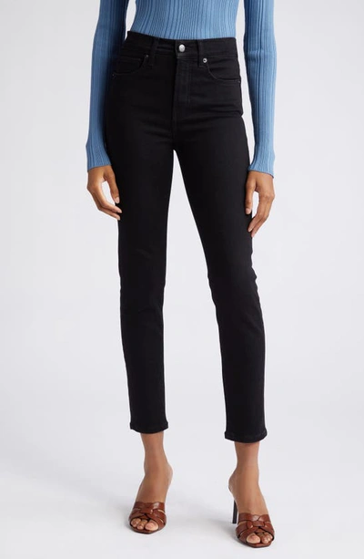 Veronica Beard Debbie High Waist Ankle Skinny Jeans In Onyx