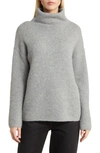 Nordstrom Fuzzy Cowl Neck Sweater In Grey Heather