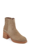 Chocolat Blu Ime Zip Bootie In Taupe Suede