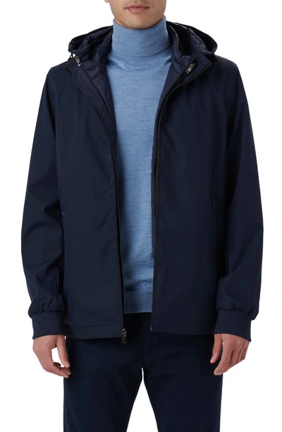 Bugatchi Full Zip Hooded Bomber Jacket In Midnight