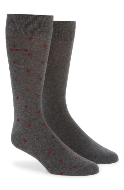 Hugo Boss Assorted 2-pack Dots Dress Socks In Medium Grey