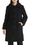 Sam Edelman Longline Teddy Fleece Coat In Black
