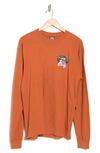 Obey Cherubs Long Sleeve Cotton T-shirt In Bombay Brown