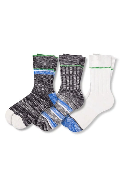 Pair Of Thieves Ready For Everything 3-pack Assorted Crew Socks In Black/white