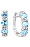 Effy Sterling Silver Semiprecious Stone Huggie Hoop Earrings In Silver/ Blue