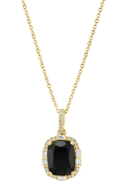 Effy 14k Yellow Gold Onyx & Diamond Pendant Necklace In Gold/ Black