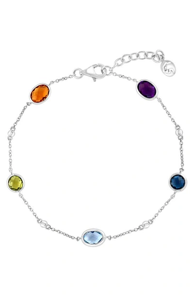 Effy Sterling Silver Semiprecious Stone Station Bracelet In Silver/ Multi