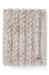 Ugg Ismay Faux Fur Throw Blanket In Clam Shell