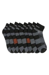 Rainforest 8-pack Half Cushioned Quarter Socks In Charcoal/ Black/ Orange