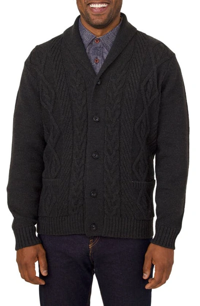 Rainforest The Pinebrook Shawl Collar Cardigan Sweater In Charcoal